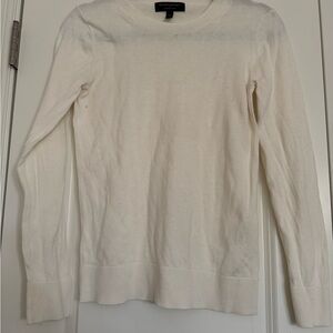 Banana Republic White Crew Neck Sweater Lightweight Knit